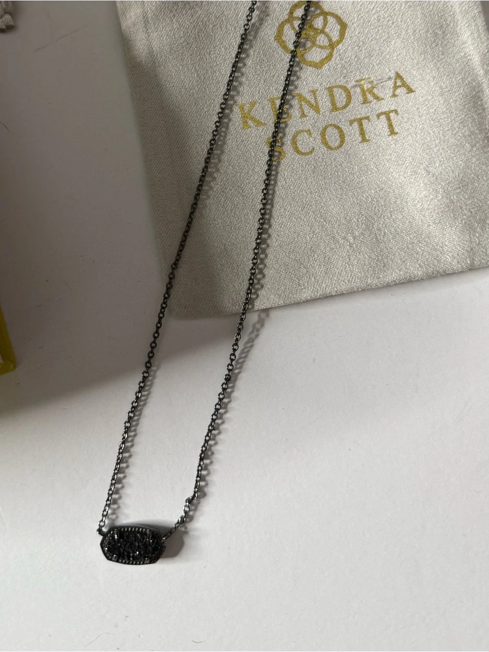 Kendra Scott Black Oval Pendant Necklace